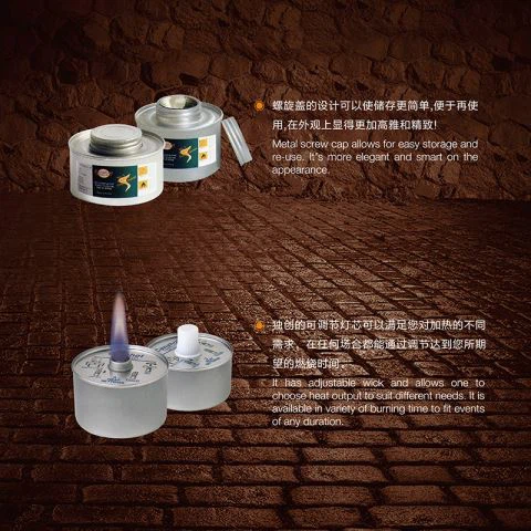 200G DEG Wick Chafing üzemanyag - a legbiztosabb üzemanyag a büfé számára